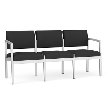 Lesro Graphite (Gray) Seat, 3 Seat Sofa, 64.5 W 24.5 L 32 H, Open House Solid Color Fabric Seat LS3101